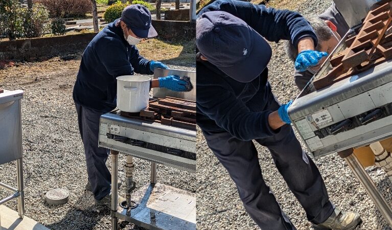 鉄板洗い組・箸袋作成組