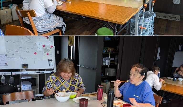 昼ご飯と食べてる風景